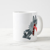 Cute Excited Cartoon Wolf Grote Koffiekop (Voorkant rechts)