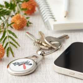 Cute Excited Cartoon Wolf Metal Sleutelhanger