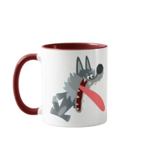 Cute Excited Cartoon Wolf