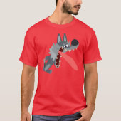Cute Excited Cartoon Wolf T-Shirt (Voorkant)