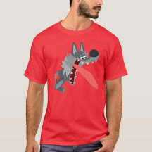 Cute Excited Cartoon Wolf T-Shirt