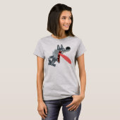 Cute Excited Cartoon Wolf Women T-Shirt (Voorkant volledig)