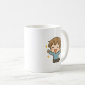Cute Excited Chibi Daily Mood Mug Koffiemok (Voorkant rechts)