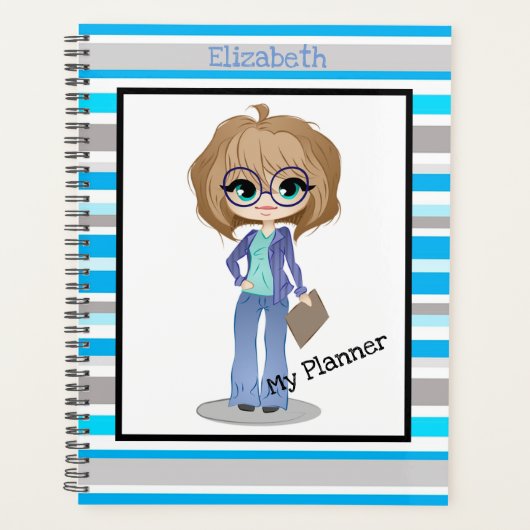 Cute Executive Cartoon Women Planner (Voorkant)
