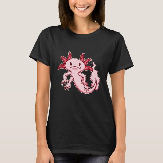 Cute Exotic Pet Axolotl Design T-shirt (Voorkant)