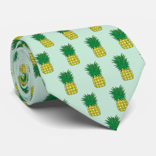 Cute Exotic Pineapple Pattern Yellow Green Design Stropdas