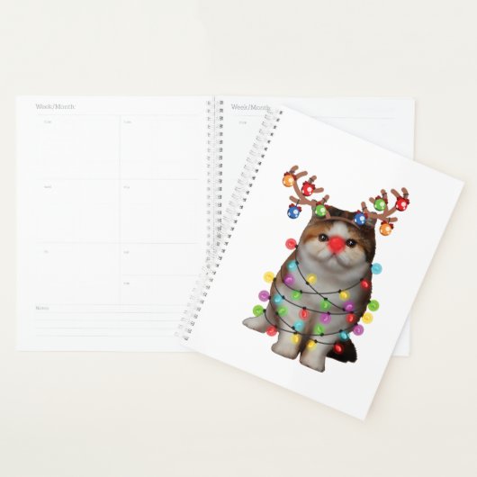 Cute Exotic Shorthair Cat Funny Xmas Holiday Gift Planner (Display)