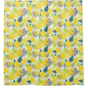 Cute Exotic Sloths Shower Curtain Douchegordijn