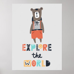 Cute Expling Beer Kinder Room Poster