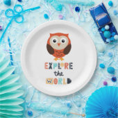 Cute Expling Owl Papieren Bordje (Feest)