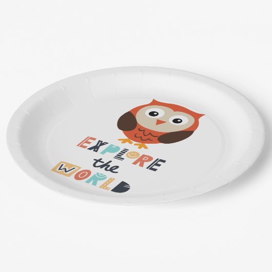 Cute Expling Owl Papieren Bordje (Gekanteld)