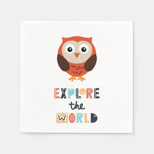 Cute Expling Owl Servet (Voorkant)