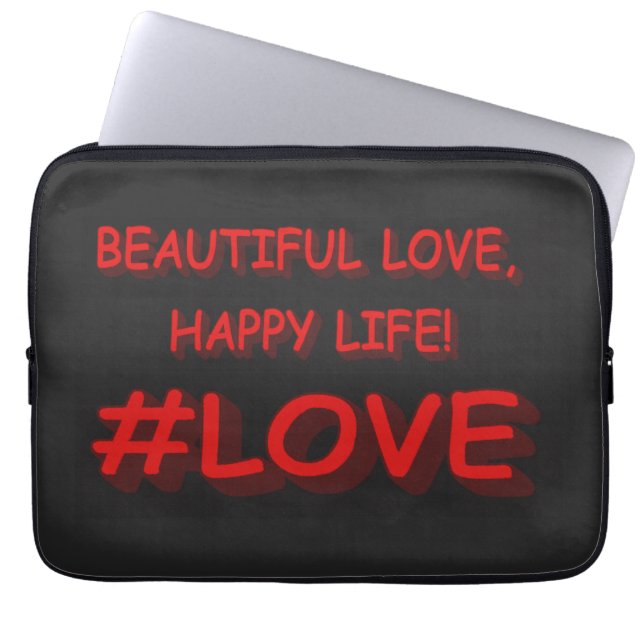 Cute Expression Design "BEAUTIFUL LOVE". Bestel nu Laptop Sleeve (Voorkant)