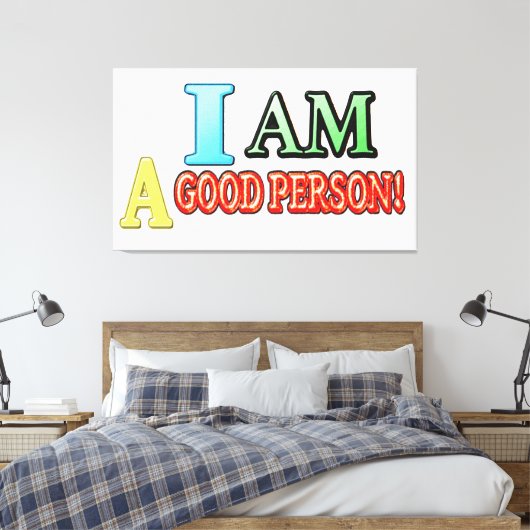Cute Expression Design "GOOD PERSON" KOOPT NU Canvas Afdruk (Insitu (Slaapkamer))
