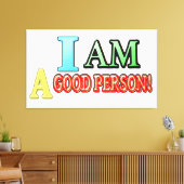 Cute Expression Design "GOOD PERSON" KOOPT NU Canvas Afdruk (Insitu (Woonkamer))