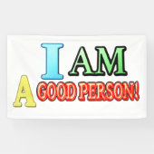 Cute Expression Design "GOOD PERSON" KOOPT NU Spandoek (Horizontaal)