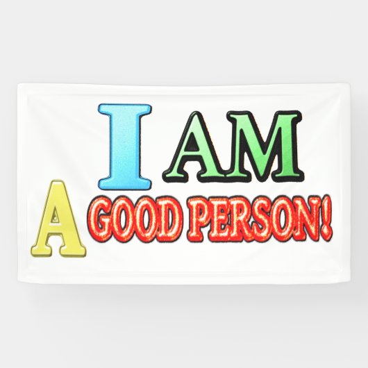 Cute Expression Design "GOOD PERSON" KOOPT NU Spandoek (Horizontaal)