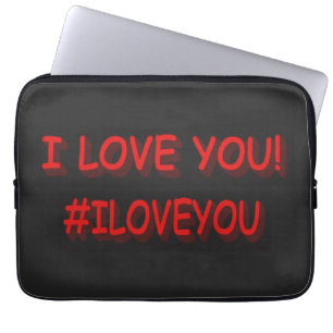Cute Expression Design "Ik hou van je!". Bestel nu Laptop Sleeve
