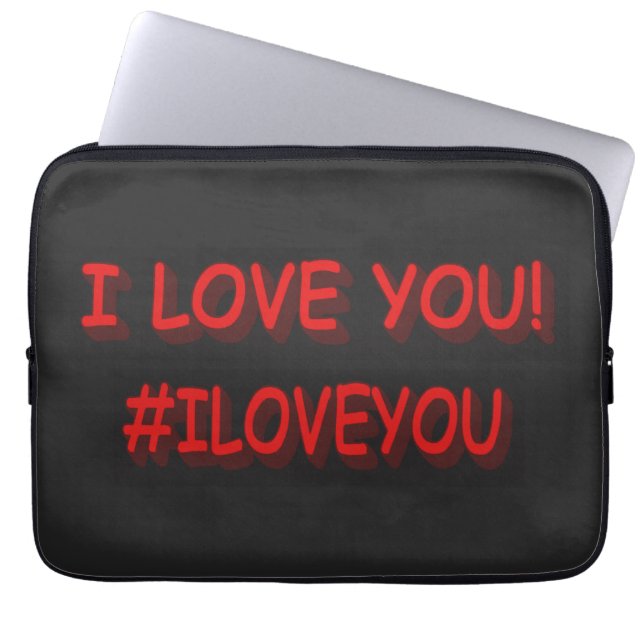 Cute Expression Design "Ik hou van je!". Bestel nu Laptop Sleeve (Voorkant)
