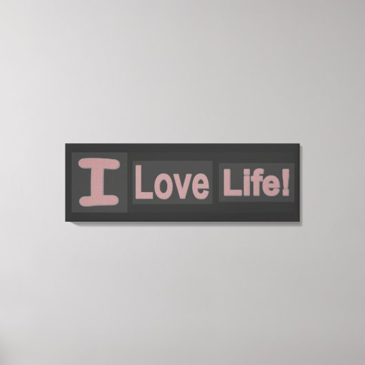 Cute Expression Design "Love Life". Bestel nu Canvas Afdruk (Voorkant)