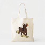 Cute Exuberant Cartoon Shire Horse Canvas tas (Voorkant)