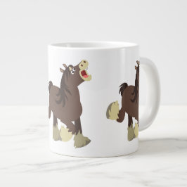 Cute Exuberant Cartoon Shire Horse Grote Koffiekop