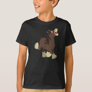 Cute Exuberant Cartoon Shire Horse Kinder T-Shirt
