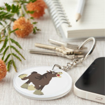Cute Exuberant Cartoon Shire Horse Sleutelhanger