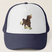 Cute Exuberant Cartoon Shire Horse Trucker Hat Trucker Pet (Voorkant)