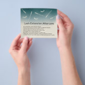 Cute Eyelash Extensions Blauwgroen Ombre Aftercare Flyer (Hand)
