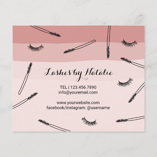 Cute Eyelash Extensions Coral Shades Aftercare Flyer (Achterkant)