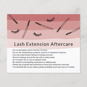 Cute Eyelash Extensions Coral Shades Aftercare Flyer
