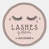 Cute Eyelash Extensions Lash Cleaner Blush Pink Ronde Sticker (Voorkant)