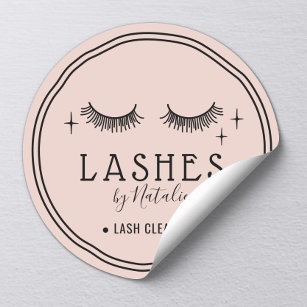 Cute Eyelash Extensions Lash Cleaner Blush Pink Ronde Sticker