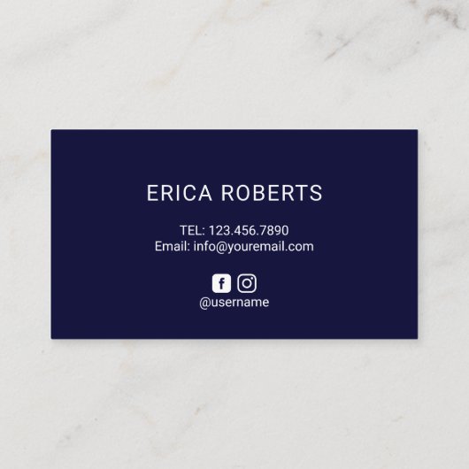 Cute Eyelash Extensions Lashes Makeup Artist Navy Visitekaartje (Achterkant)