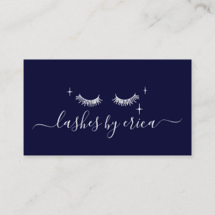 Cute Eyelash Extensions Lashes Makeup Artist Navy Visitekaartje