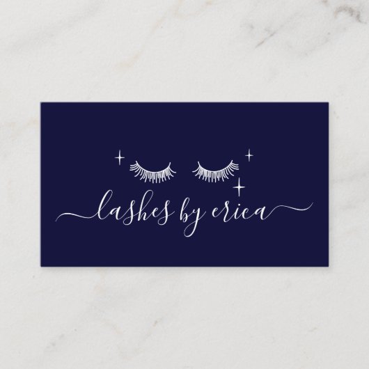 Cute Eyelash Extensions Lashes Makeup Artist Navy Visitekaartje (Voorkant)
