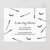 Cute Eyelash Extensions Makeup Artist Aftercare Flyer (Achterkant)