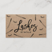 Cute Eyelash Extensions Makeup Artist Rustic Kraft Visitekaartje (Voorkant)