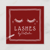 Cute Eyelash Extensions Technician Beauty Salon Vierkante Visitekaartje (Voorkant)