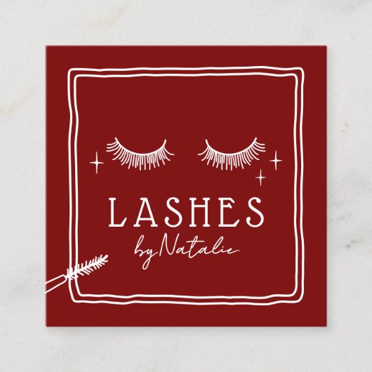 Cute Eyelash Extensions Technician Beauty Salon Vierkante Visitekaartje (Voorkant)