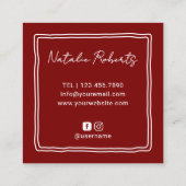 Cute Eyelash Extensions Technician Beauty Salon Vierkante Visitekaartje (Achterkant)