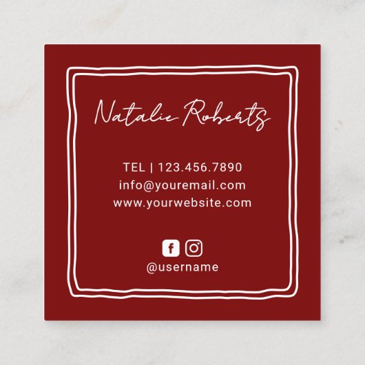 Cute Eyelash Extensions Technician Beauty Salon Vierkante Visitekaartje (Achterkant)