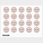 Cute Eyelash Girly Blush Pink Salon Lash Cleanser Ronde Sticker (Vel)