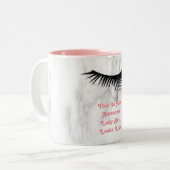 Cute Eyelash Lady Boss Coffee Mok Zacht roze (Voorkant links)