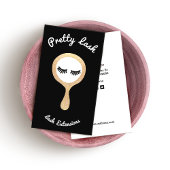 Cute EyeLash Lash Extensions Gold Glitter Mirror Visitekaartje
