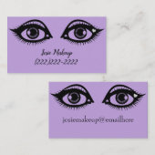 Cute Eyes Print Makeup Artist Lavender Color Visitekaartje (Voorkant / Achterkant)
