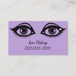 Cute Eyes Print Makeup Artist Lavender Color Visitekaartje