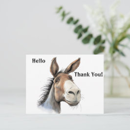 Cute Ezel Bedankkaart Briefkaart