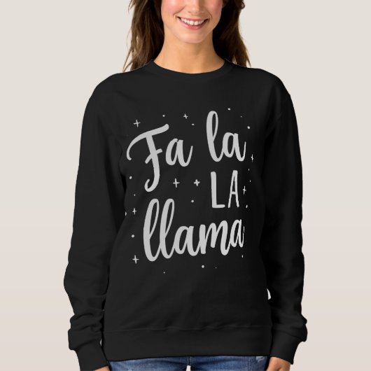 Cute “Fa La La Llama” Christmas Sweatshirt (Voorkant)